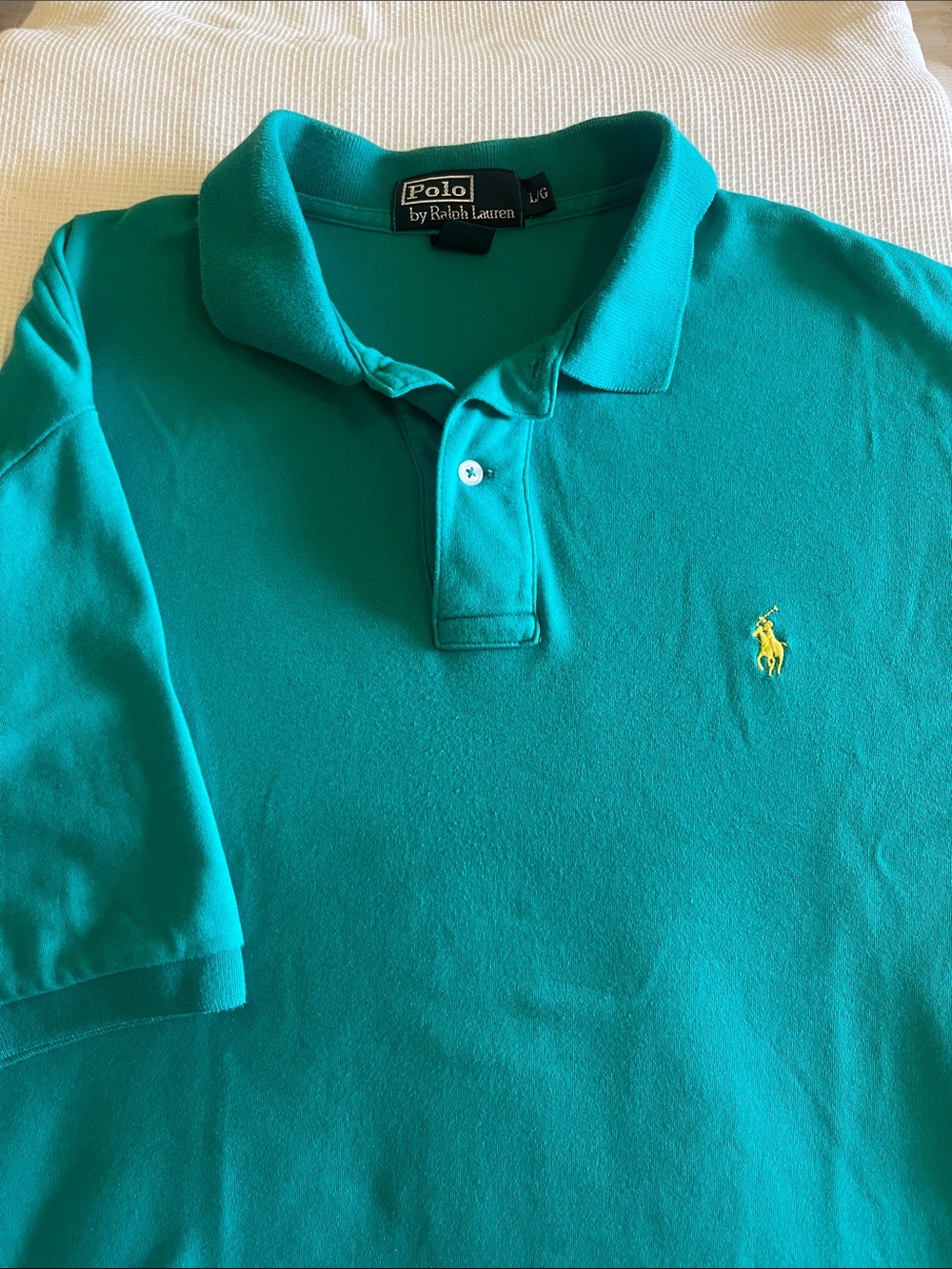 Polo by Ralph Lauren Teal Polo with Yellow Pony Logo